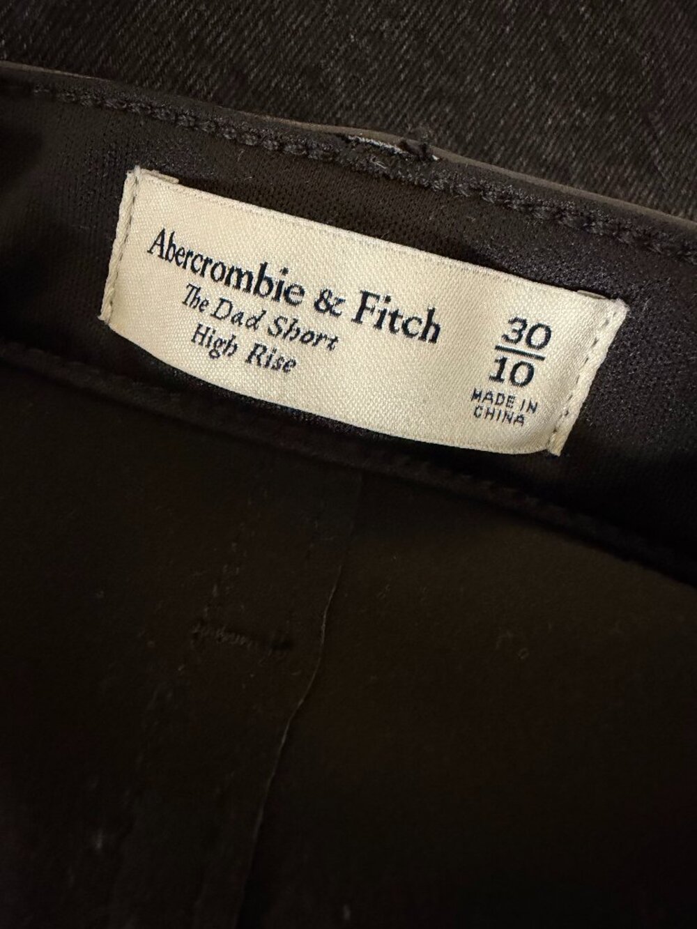 Abercrombie & Fitch The Dad Short Faux Leather Denim Black 30 10 - Picture 6 of 9